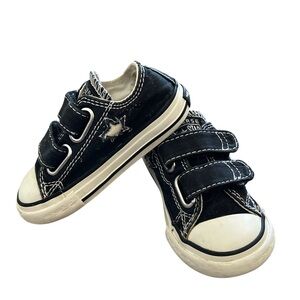 Converse Black and White Kids Sneakers Velcro